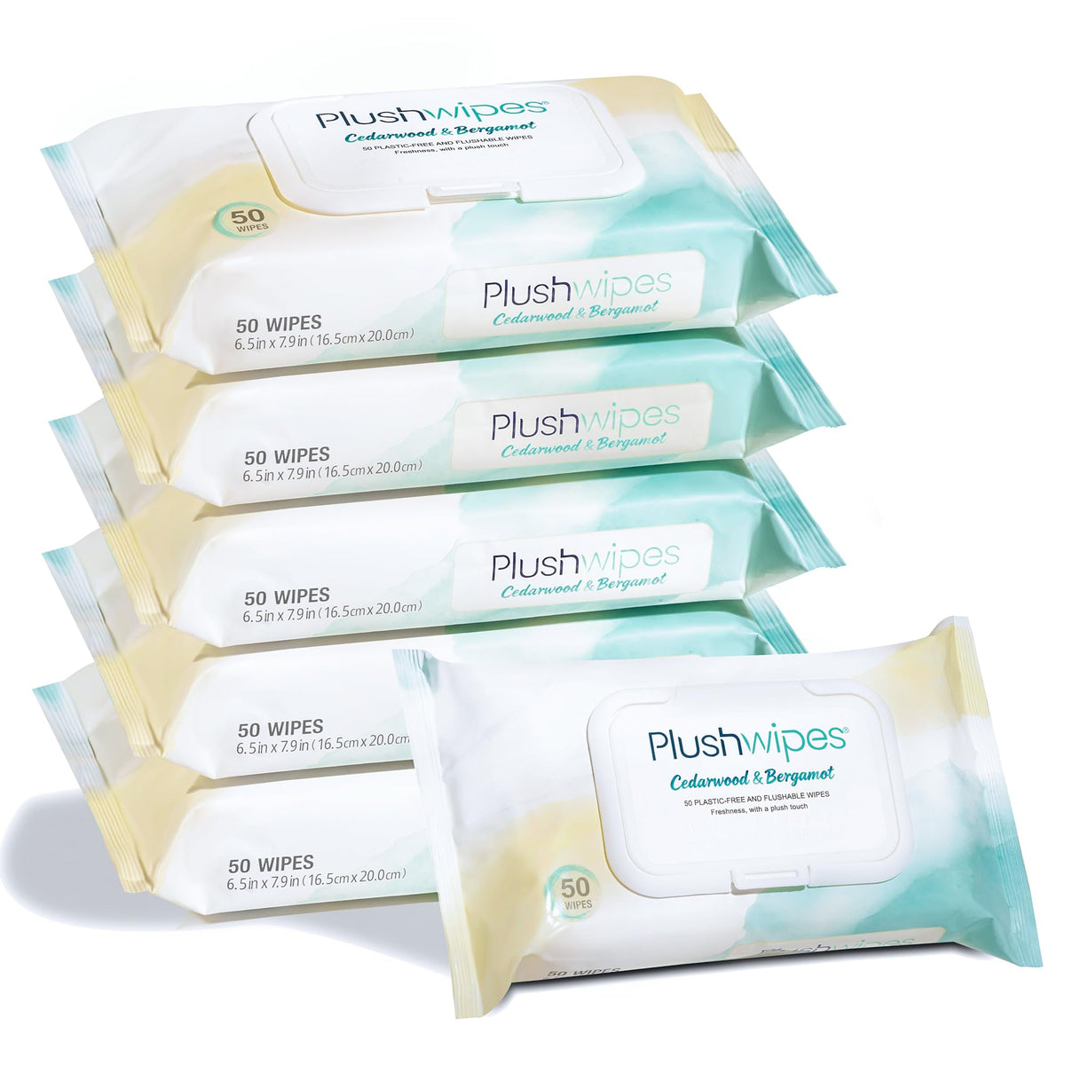 Flushable Wipes, 6 Packs, 300 XL Wipes, Lavender & Hinoki