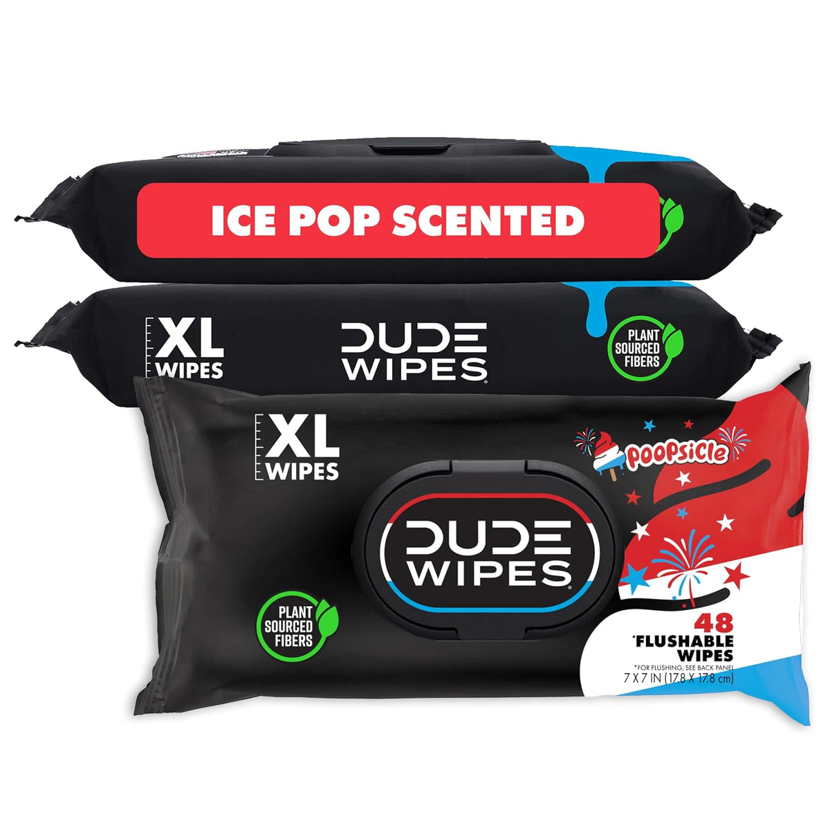 DUDE Wipes Poopsicle Adult Flushable Wet Wipes, Ice Pop Scented, 144 Count