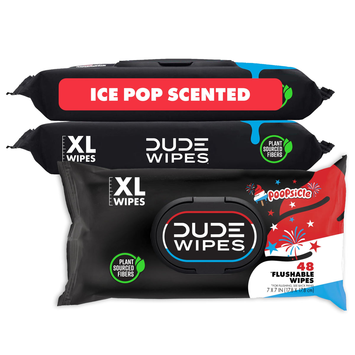 DUDE Wipes Poopsicle Adult Flushable Wet Wipes, Ice Pop Scented, 144 Count