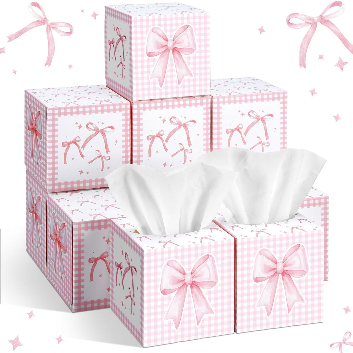 Fourluoo 12 Pack Fall Floral Facial Tissue Cube Boxes, 600 Sheet 3 Ply