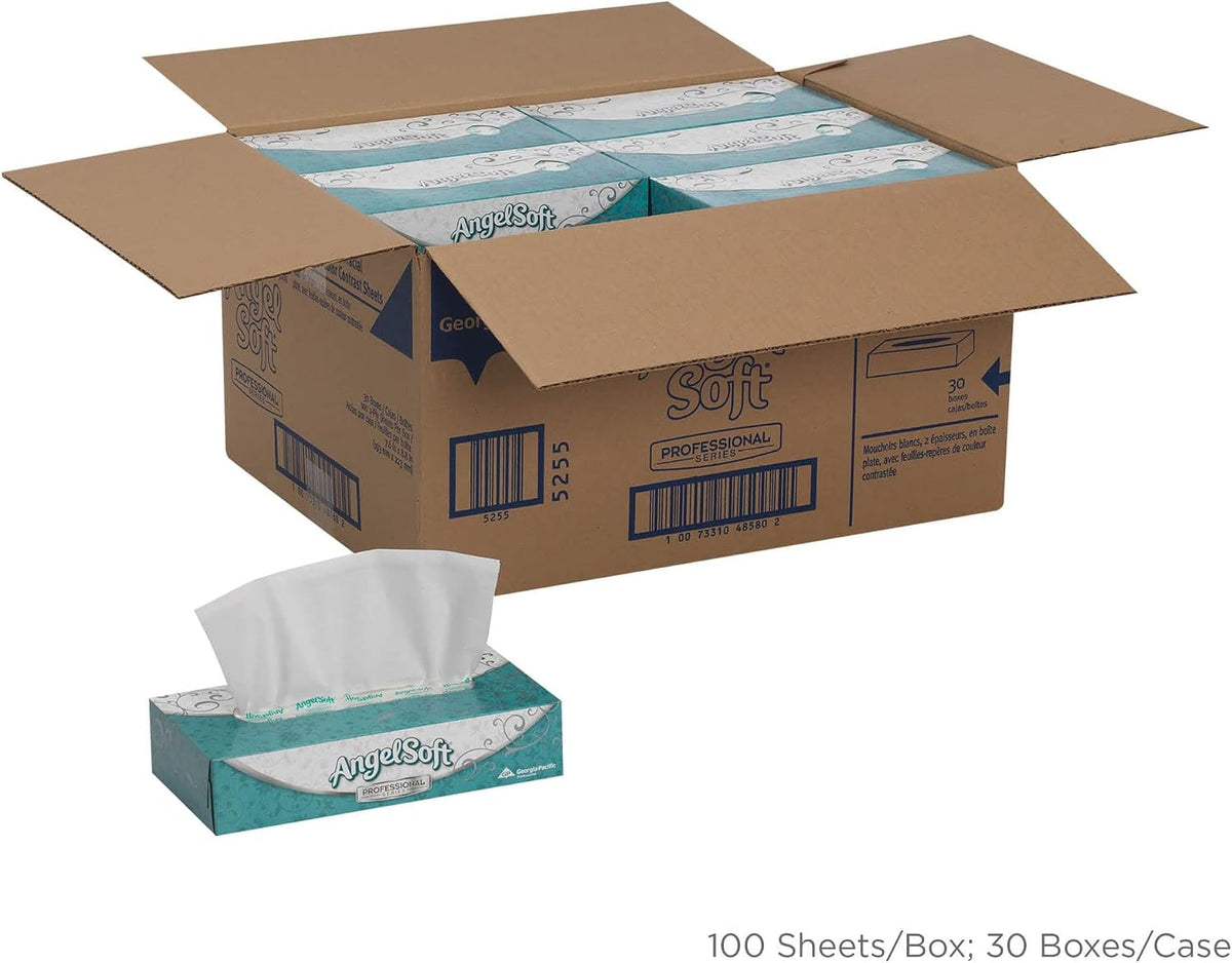 Angel Soft Professional Series 2-Ply Facial Tissue Flat Box 100 Count, 1 Flat Box