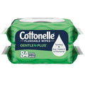 Cottonelle GentlePlus Flushable Wet with Aloe & Vitamin E, 2 Flip-Top Packs with 42 Wipes Each, 84 Total, Packaging May Vary