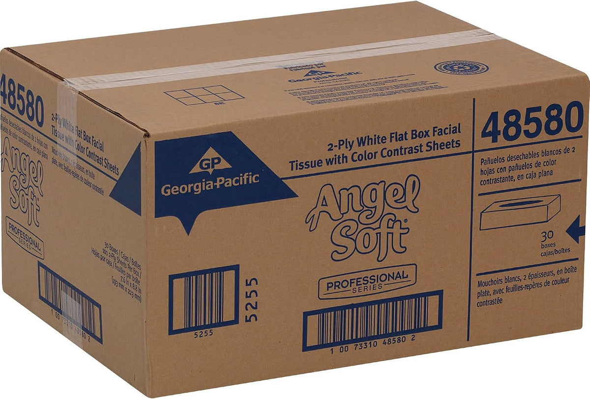 Angel Soft Professional Series 2-Ply Facial Tissue Flat Box 100 Count, 1 Flat Box