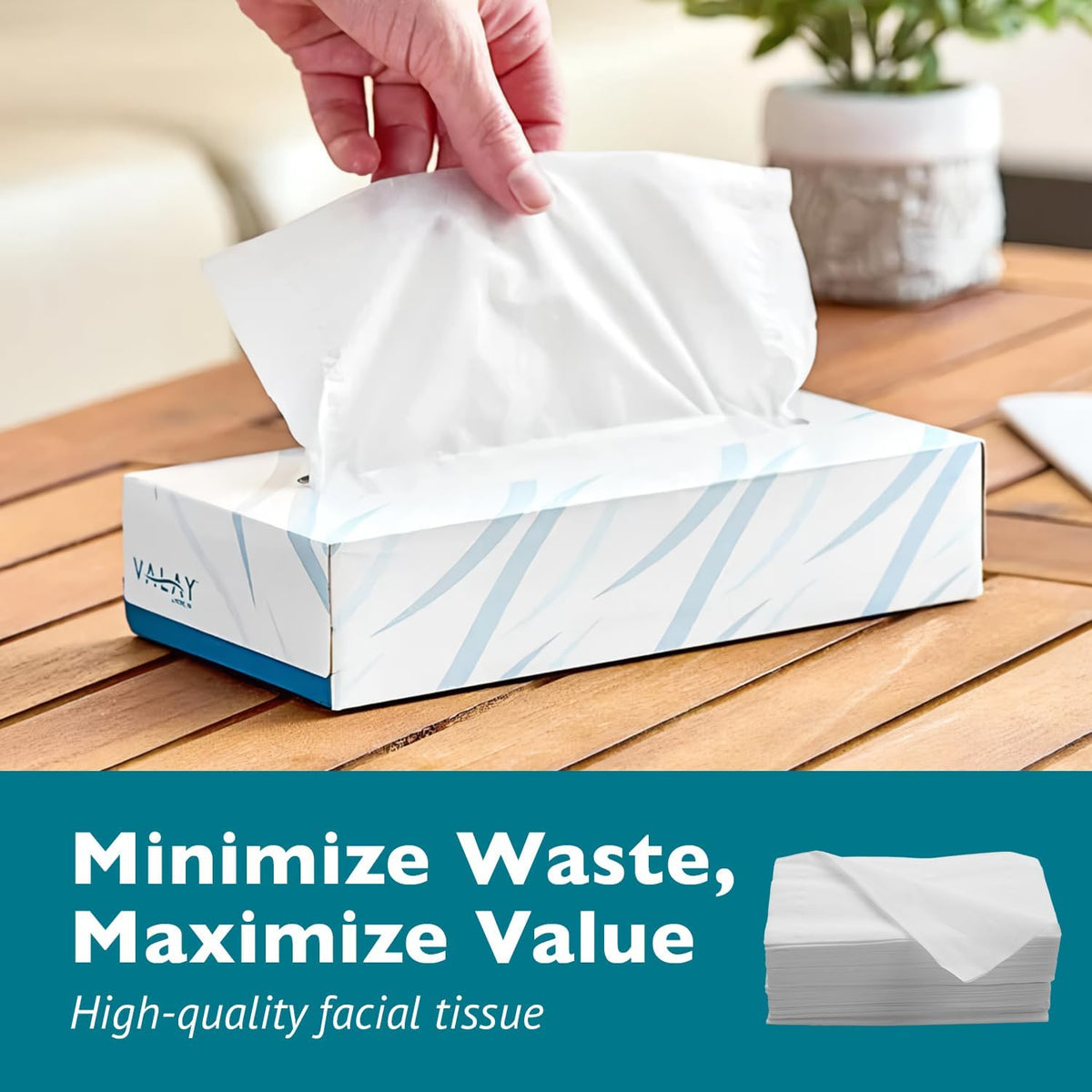 Morcon Valay Facial Tissue Paper | Soft, Absorbent Hand and Face Wipes, Premium Facial Tissues Boxes for Personal Care, 30 Pack of White 2-Ply Tissues | 100 sheets Per Box