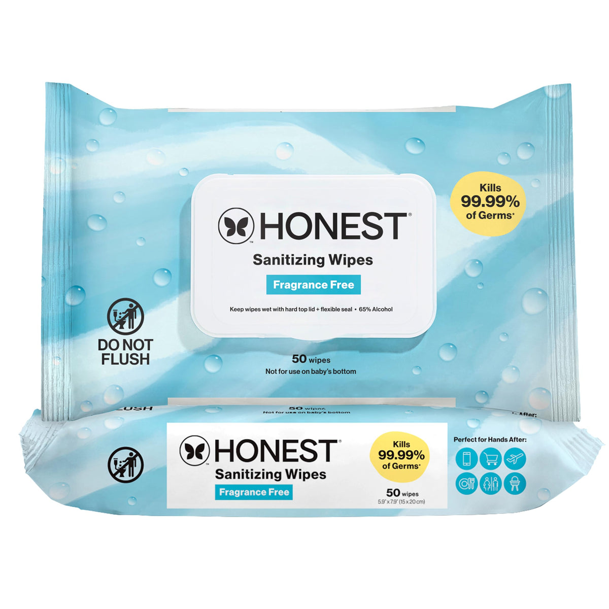 The Honest Company Sanitizing Wipes, Fragrance-Free, Antibacterial, 150ct