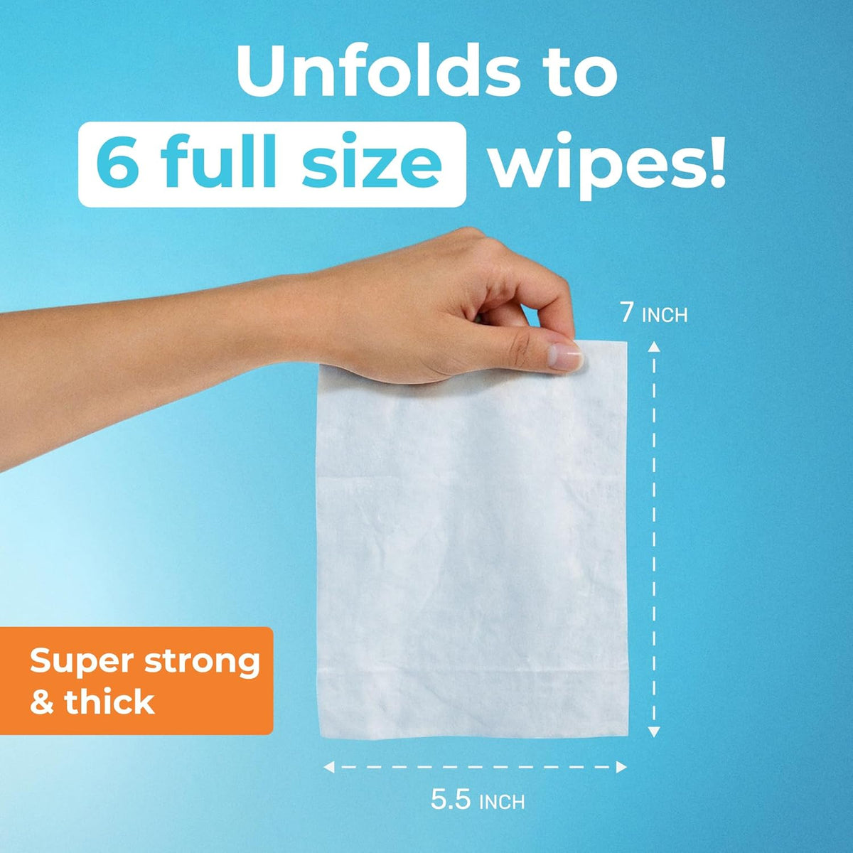 Impossibly Compact Travel Flushable Wipes - 99.5% Water and Aloe - Safe for Sensitive Skin & Hypoallergenic - Travel Essentials for Adults & Kids, Unscented, 8 Pack 48 Wipes