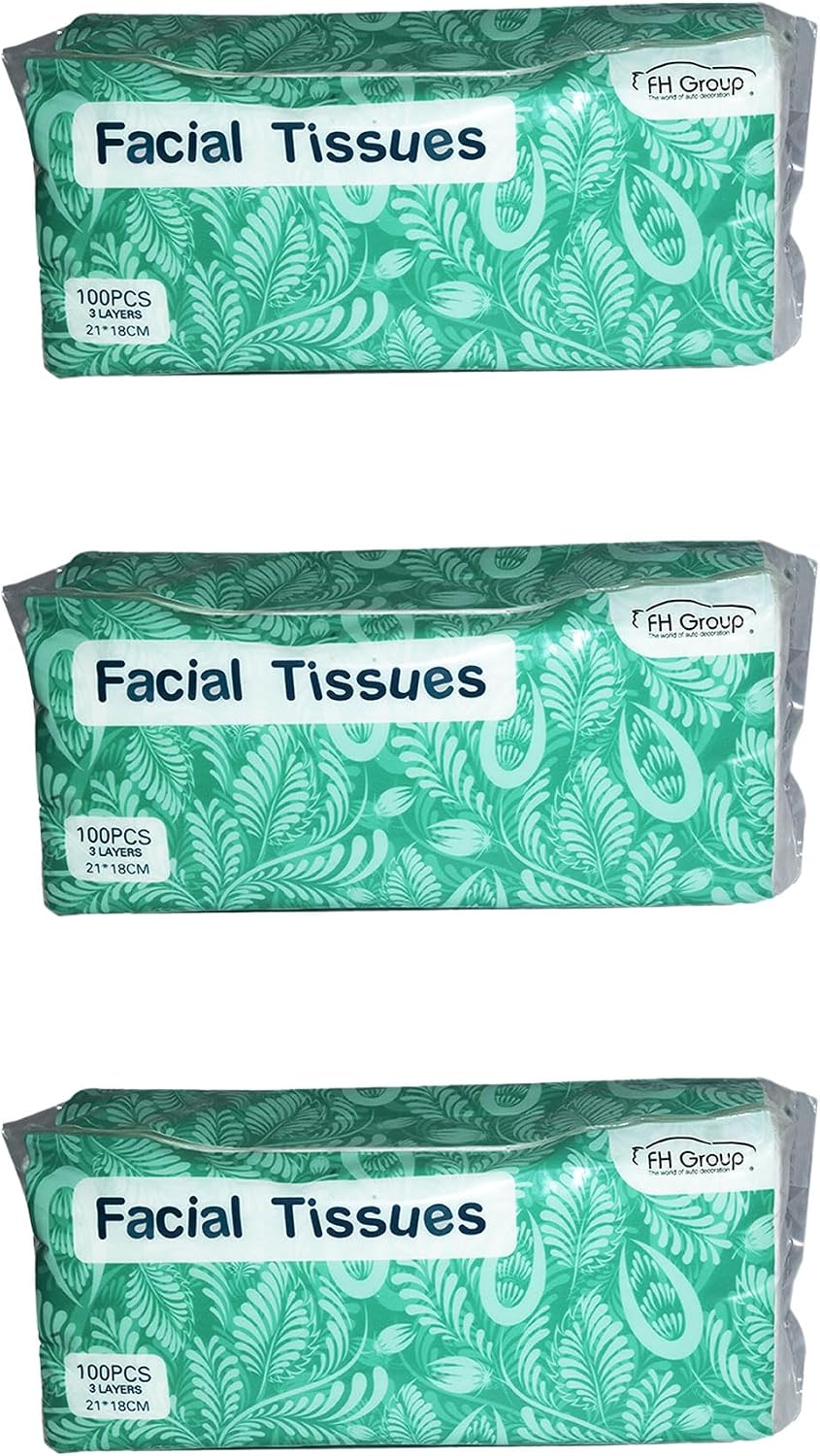 FH Group 3PACK Soft Absorbent Facial Tissues for Home and Travel, 3 Pack