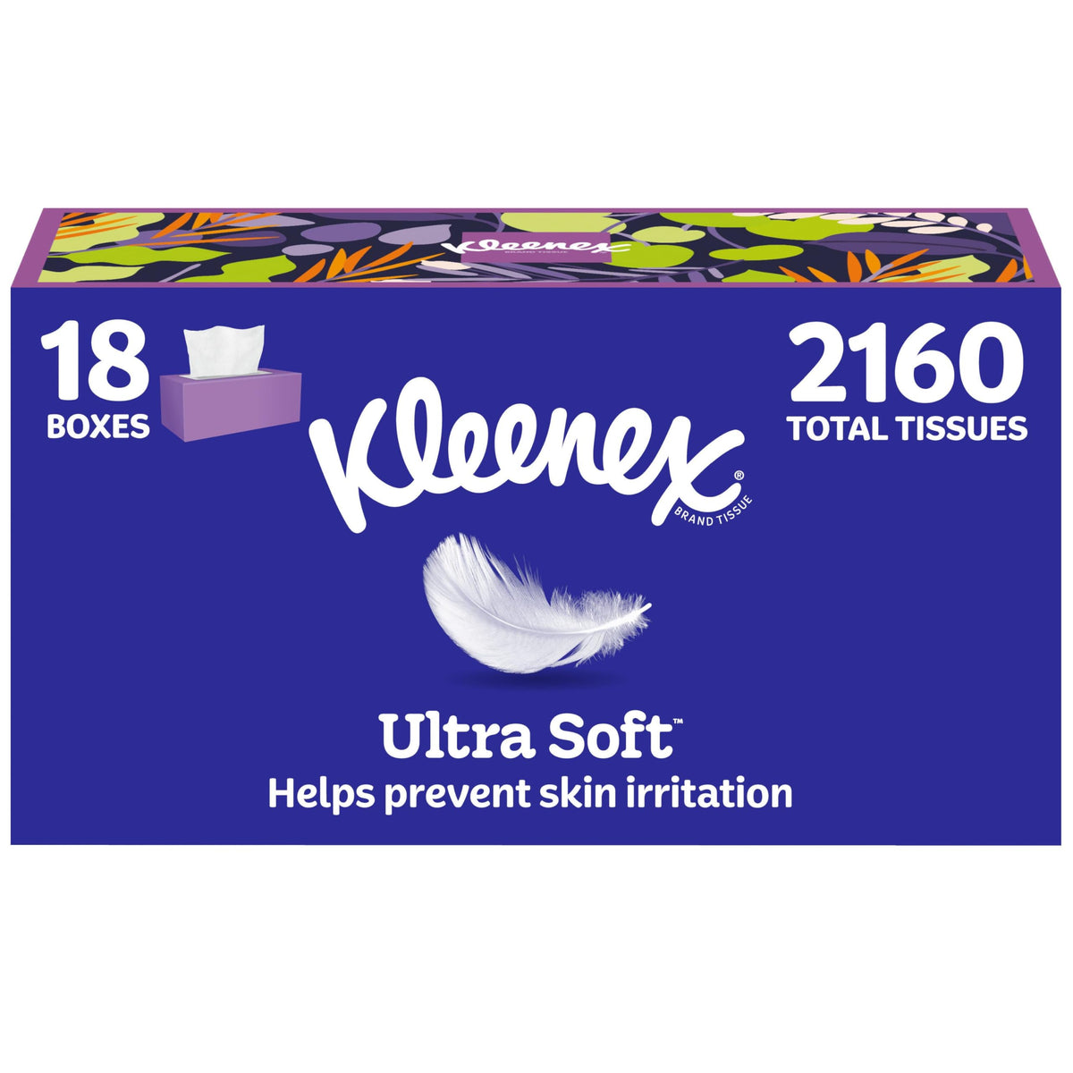 Kleenex Ultra Soft Facial Tissues, 4 Flat Boxes, 120 Tissues per Box