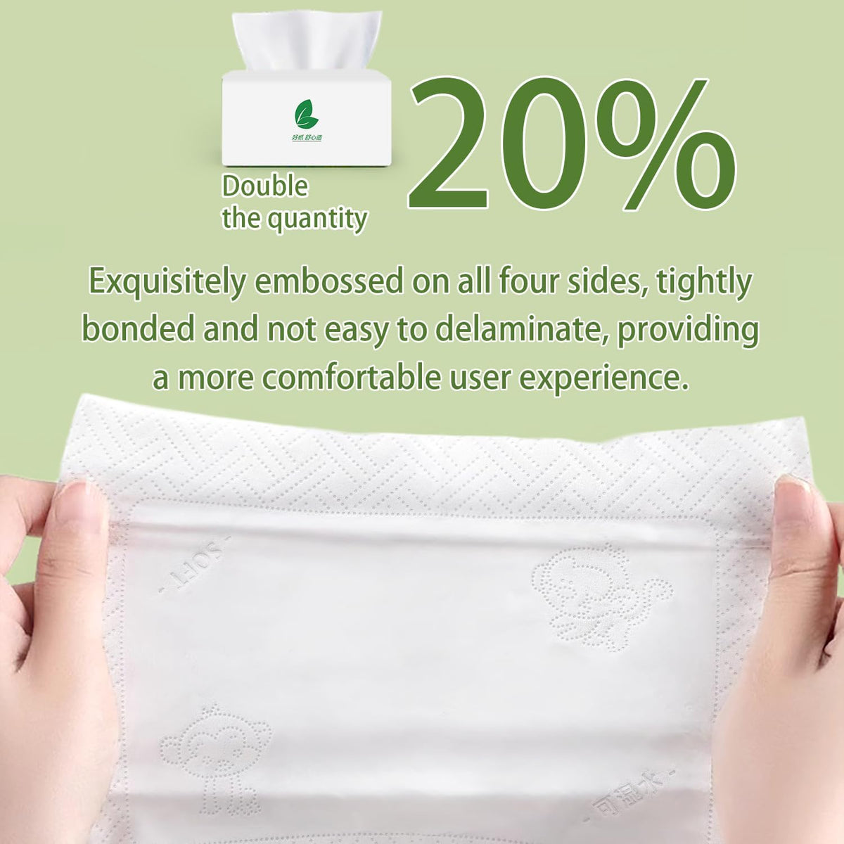 Small Facial Tissues 9000 Sheets of 18 Packs [Not in Box] 5-Ply 1800 Draws Extra Thick & Ultra Soft Travel Paper Tissues, Unscented Bulk Supply Soft Pack Household Tissues for Home, Office and School