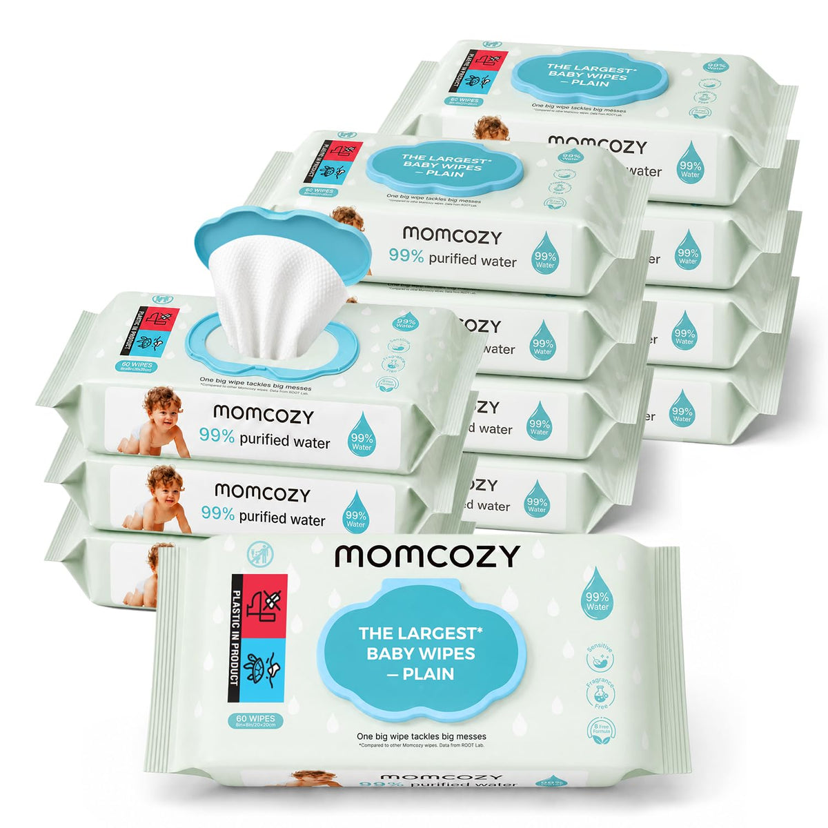Momcozy Baby Wipes, Unscented & Hypoallergenic, Gentle for Sensitive Skin