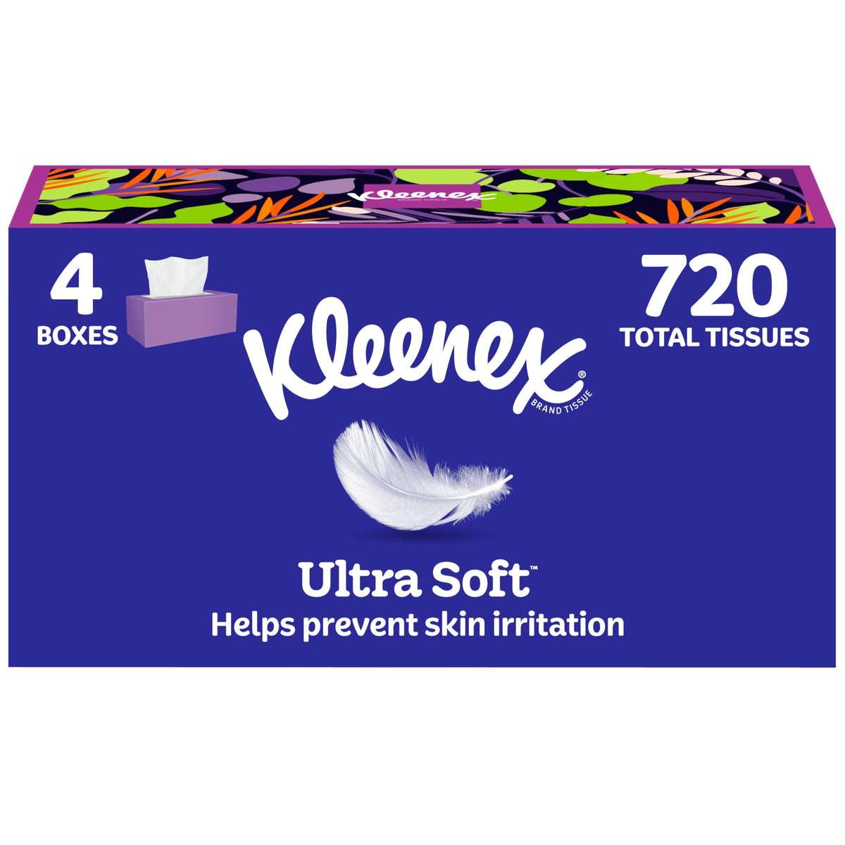 Kleenex Ultra Soft Facial Tissues, 3 Flat Boxes, 120 Tissues per Box