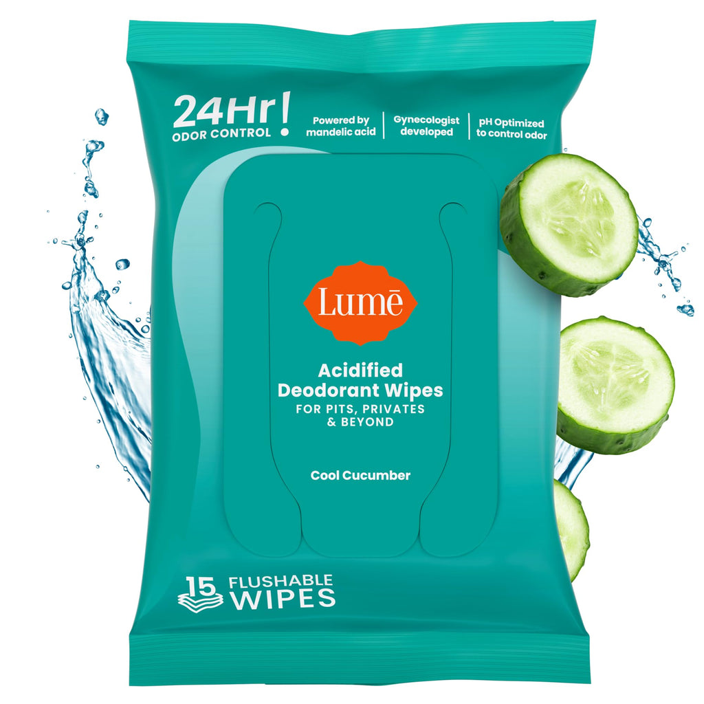 Lume Acidified Deodorant Wipes - 15 ct, 3 pk (Soft Powder)