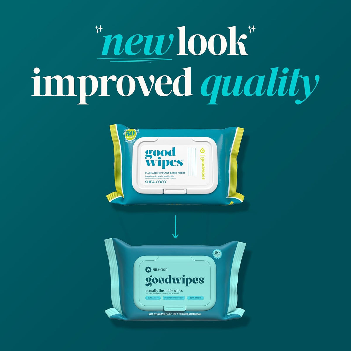 goodwipes Flushable Wipes (6 Pack) (50 Count (Pack of 6), Shea-Coco)