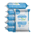 Simpleaf Flushable Wet Wipes Unscented | Plastic Free, Paraben & Alcohol Free | Hypoallergenic & Safe for Sensitive Skin | Soothing Aloe Formula | Adult Toilet Wipes (3 x 50 Counts Pack) 150 Counts