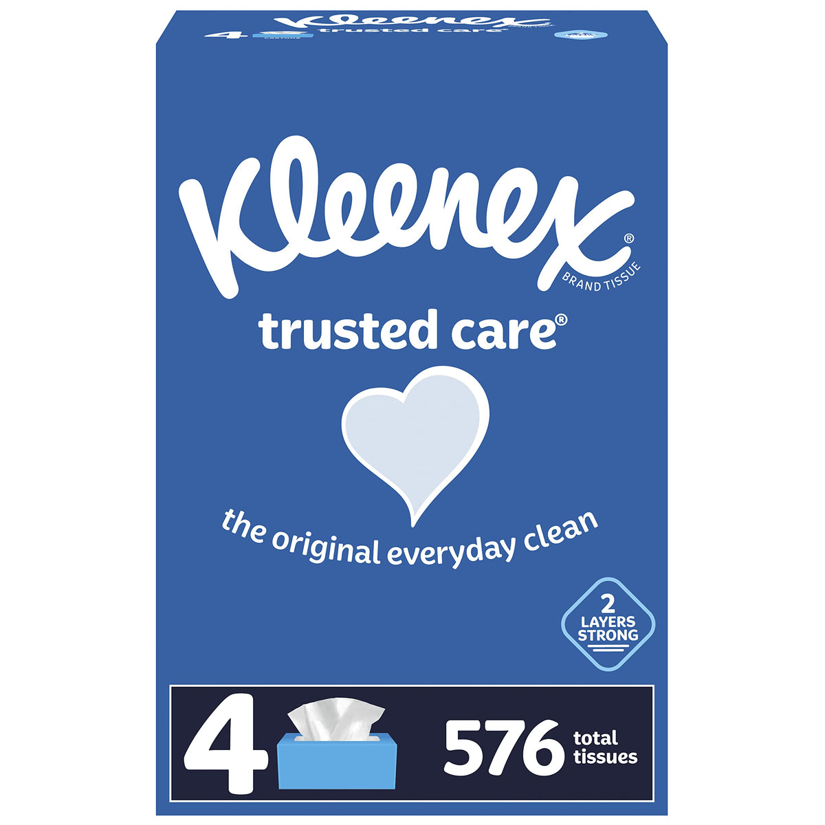Kleenex Trusted Care Facial Tissues, 8 Flat Boxes, 200 Tissues per Box