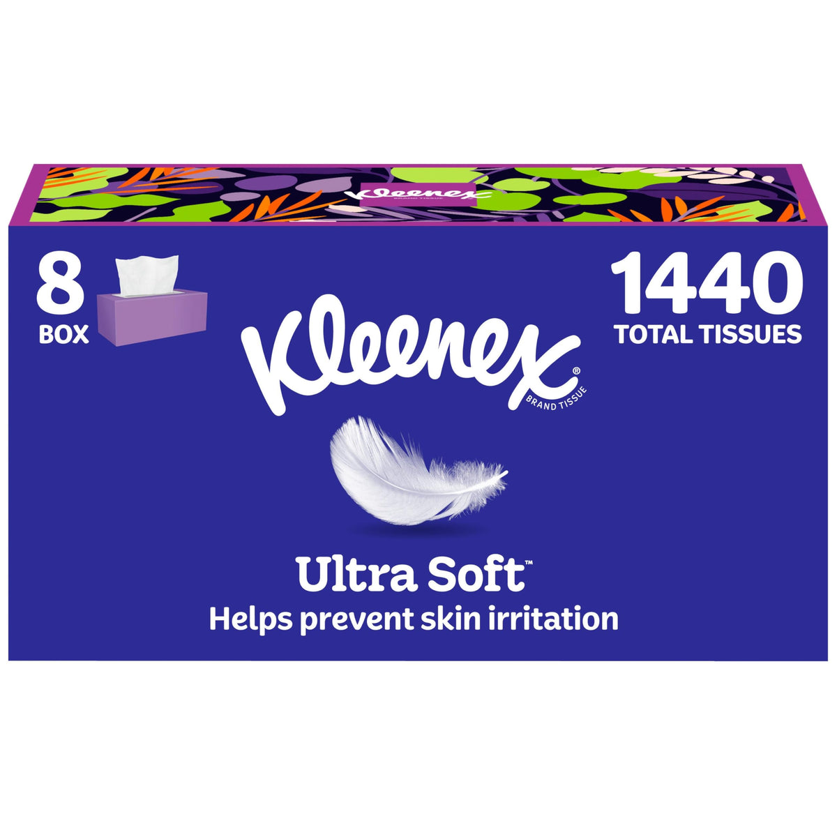 Kleenex Ultra Soft Facial Tissues, 8 Flat Boxes, 180 Tissues per Box