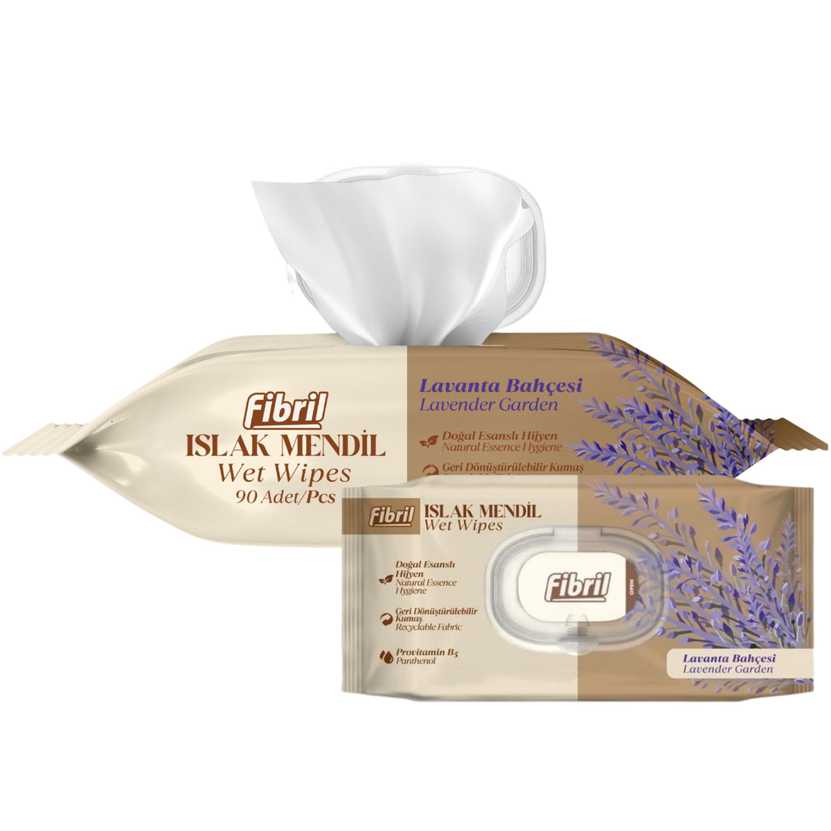 Fibril Multi-Purpose Wet Wipes – Gentle on Sensitive Skin, Paraben & Alcohol-Free, Resealable Flip-Top Lid | Daily Cleansing Wipes for Body, Hand & Face | Orange Blossom (1 Pack, 90 Count)