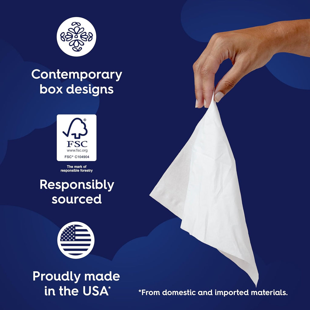 White Cloud Ultra Soft 3-Ply Facial Tissue, 18 Box Pack