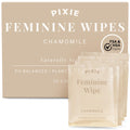Pixie Feminine Wipes – Naturally Scented Rosewater + White Tea – Flushable, Biodegradable & pH Balanced – Individually Wrapped Wipes for On The Go – Cleaner for Menstrual Cups & Discs (20 Count)