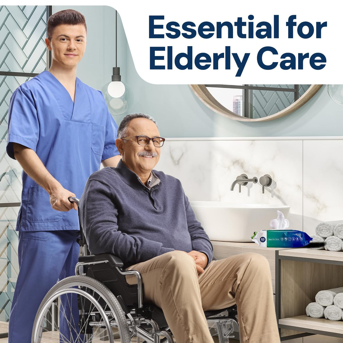 OPTEEL Adult Wipes for the Elderly – Extra Large 8x13, Pre-Moistened 720ct
