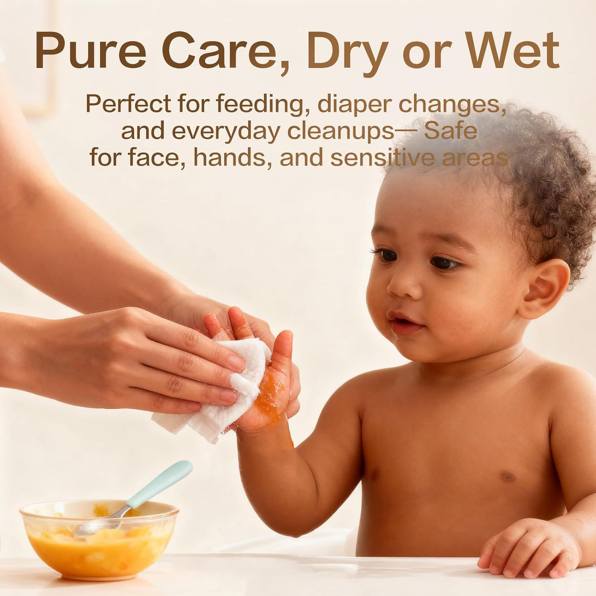 Winner Baby Dry Wipes, 100% Cotton, 600 Count (Pack of 6)