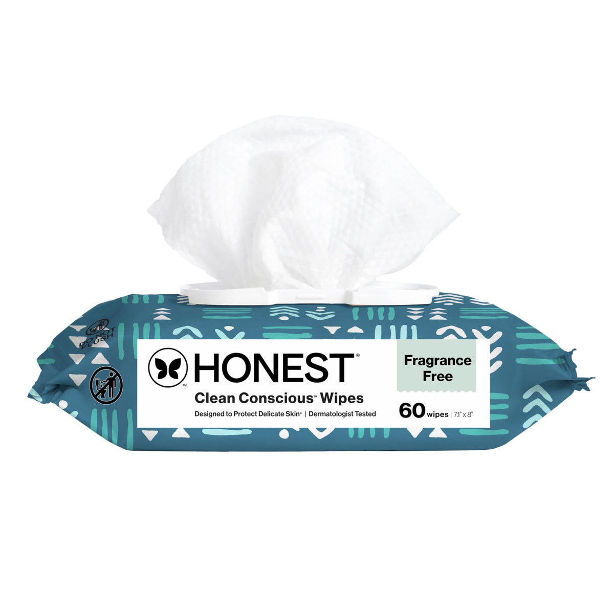 The Honest Company Multi-Use Baby Wipes, Pattern Play, 60 Count