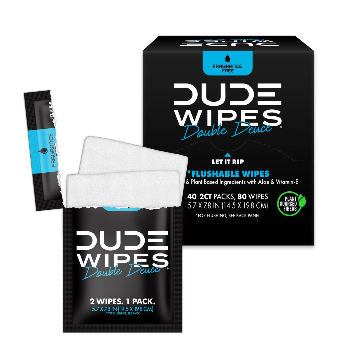 DUDE Wipes On-The-Go Unscented Adult Flushable Travel Wipes, 60 Count