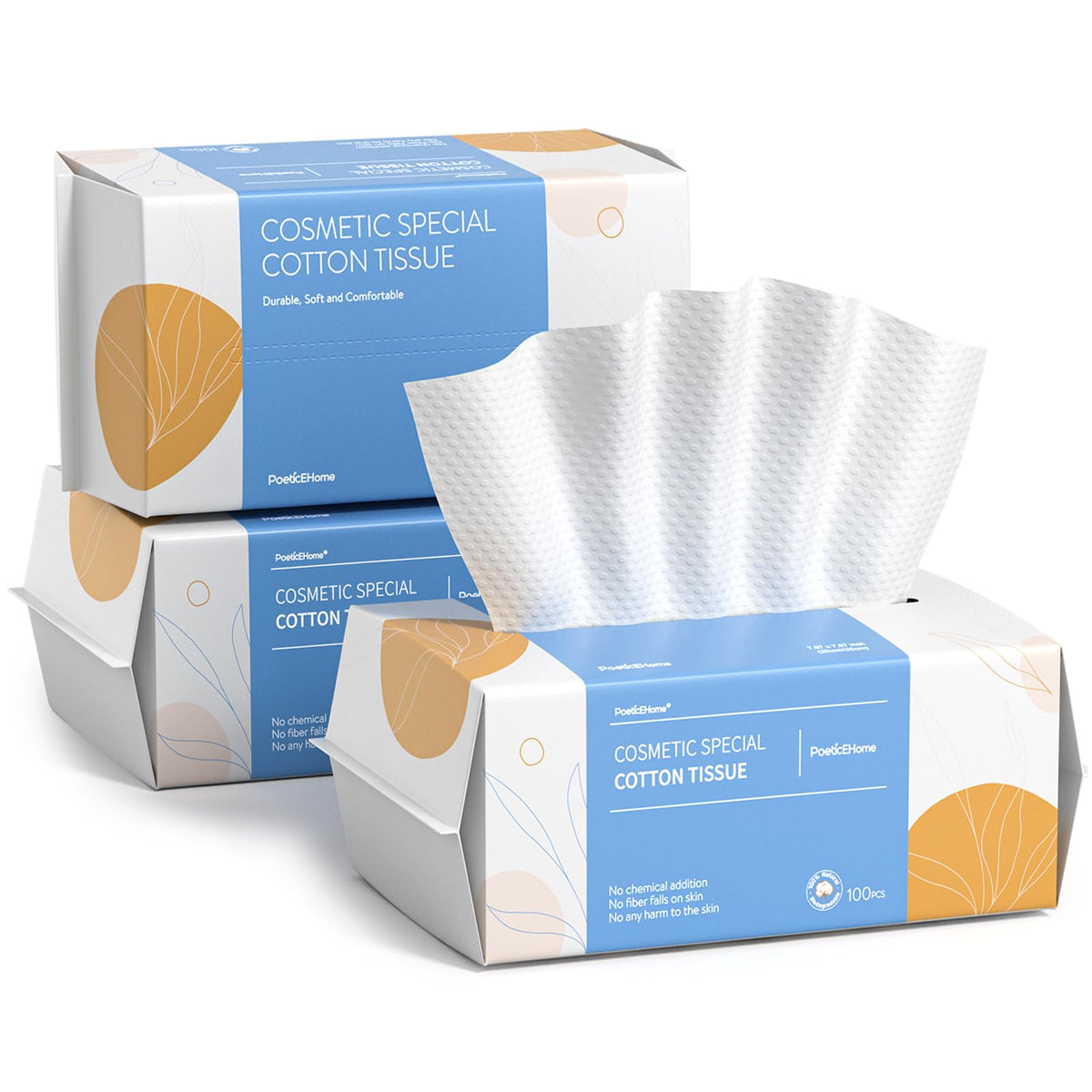 PoeticEHome Disposable Face Towels, Soft Dry Wipes, 6 Pack, 600 Count