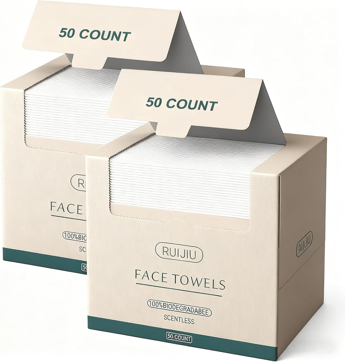 Disposable Face Towels, Large 10"× 12" Clean Face Towels 100 Count
