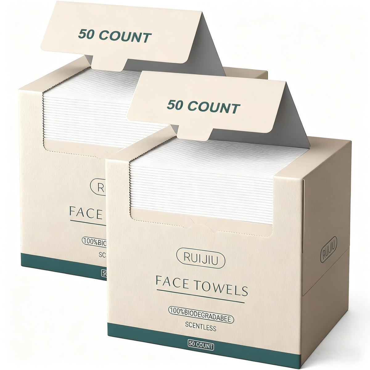Disposable Face Towels, Large 10"× 12" Clean Face Towels 100 Count