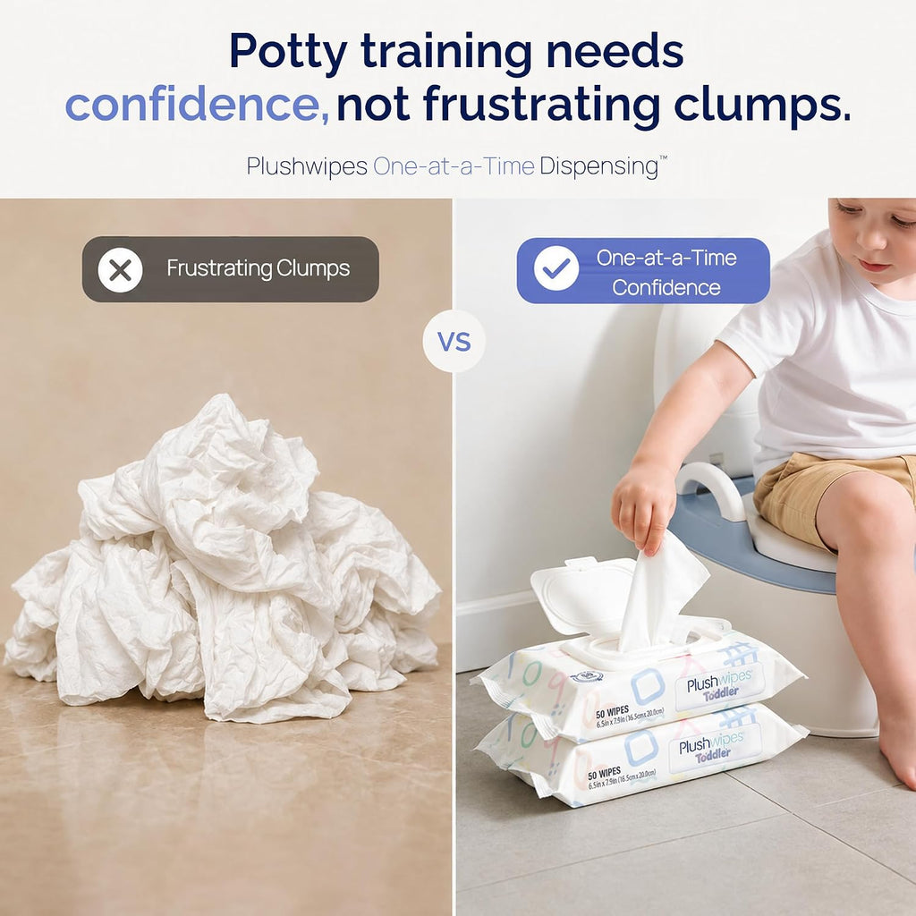 Toddler Flushable Wet Wipes, Fragrance-Free, 1200 Count (24-Pack)