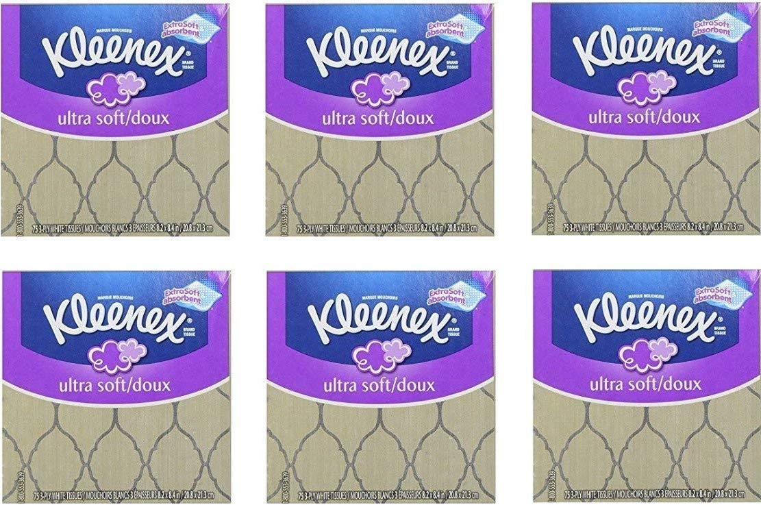 Kleenex Ultra Soft Facial Tissues, 8 Flat Boxes, 180 Tissues per Box