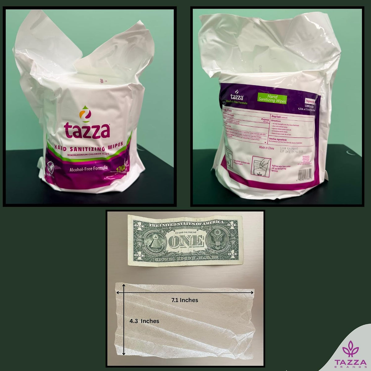 Tazza Wet Wipes, 4 x 1200 Count, Pre Saturated Gym Equipment Cleaning Wipes