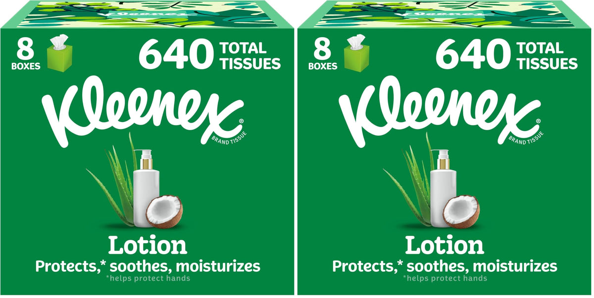 Kleenex Lotion Facial Tissues, 4 Cube Boxes, 60 Tissues per Box