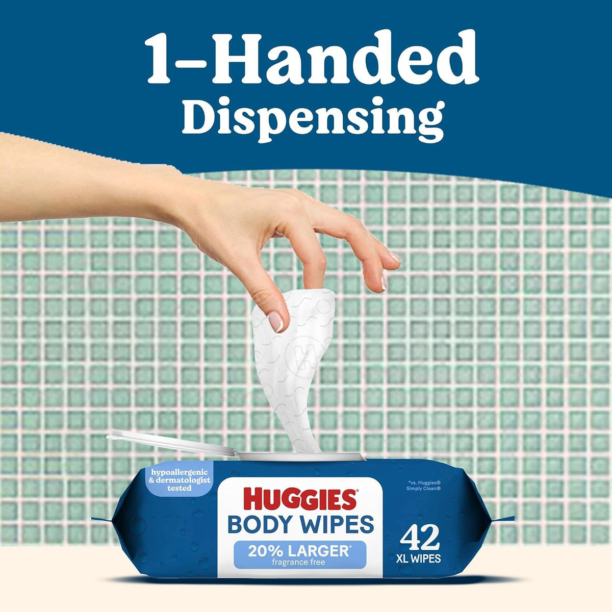 Huggies Extra Large Unscented Wipes, 1 Flip-Top Pack, 42 Count