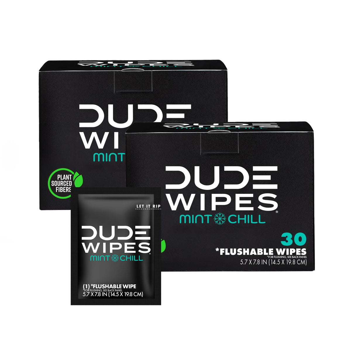 DUDE Wipes On-The-Go Unscented Adult Flushable Travel Wipes, 60 Count