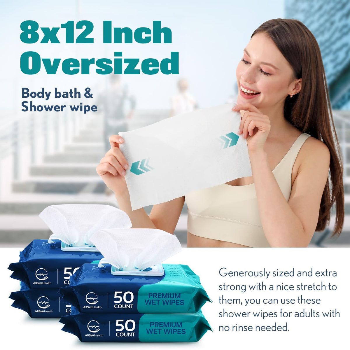 Body Wipes for Adults Bathing No Rinse - (400 Ct) - Adult Wipes for Elderly