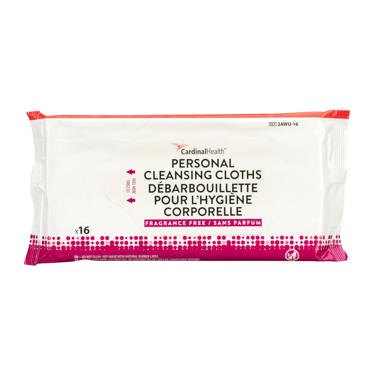 Cardinal Health Personal Cleansing Wipes, Fragrance Free, 9x13 Inch Adult Washcloths, Non-Flushable Disposable Bathing Wipes, Soft & Pre-Moistened, 96 Count (1 case of 6 Packs- Total of 576 eaches)