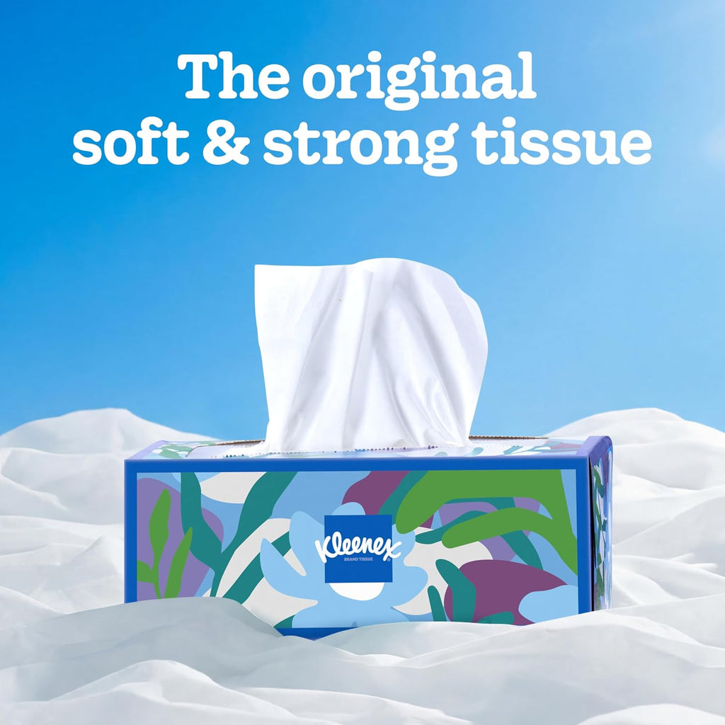 Kleenex Trusted Care Facial Tissues, 3 Flat Boxes, 160 Tissues per Box