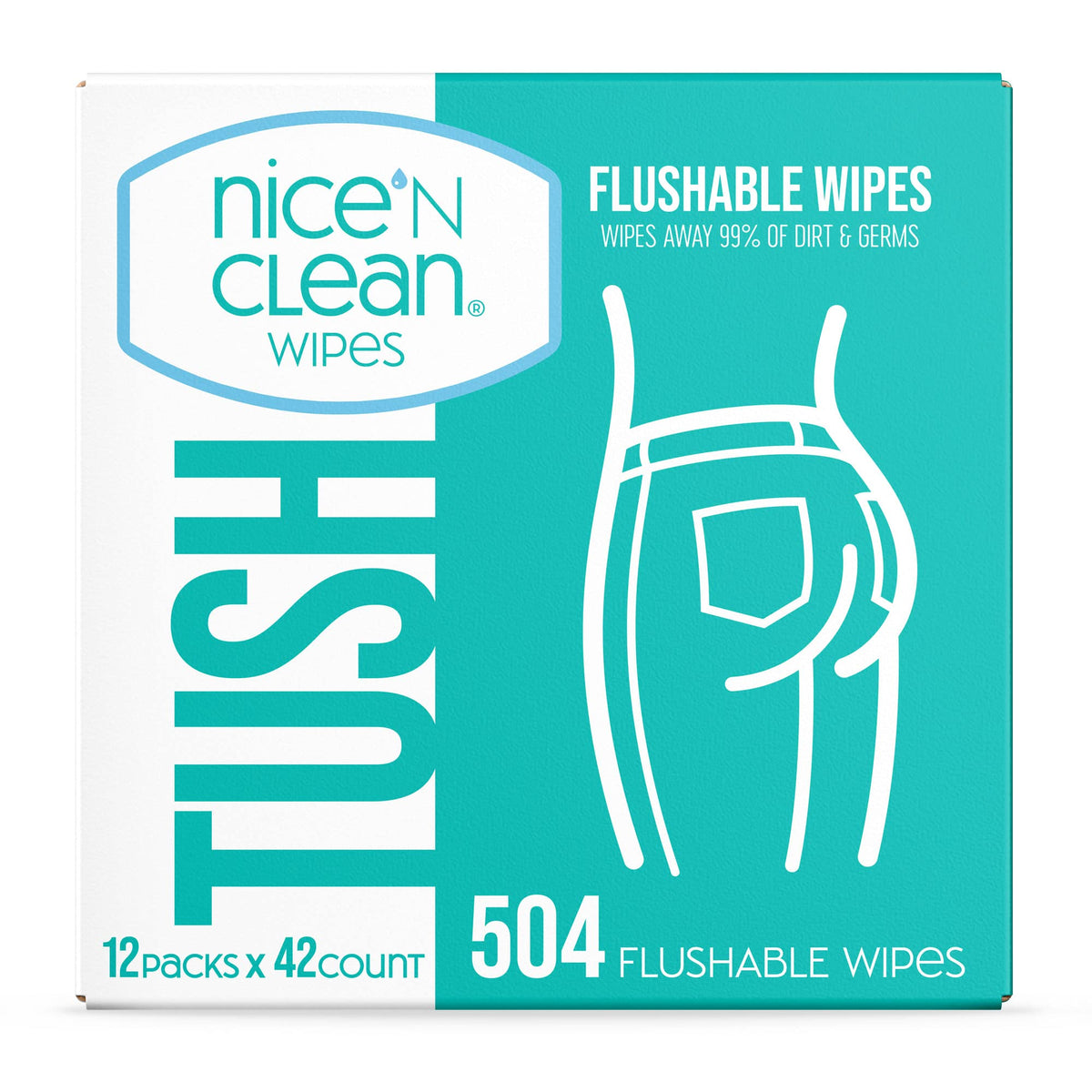Nice 'N Clean Adult Flushable Wipes (3 x 60 Count) | Personal Cleansing Wipes Made from Plant-Based Fibers | Infused with Aloe & Vitamin E