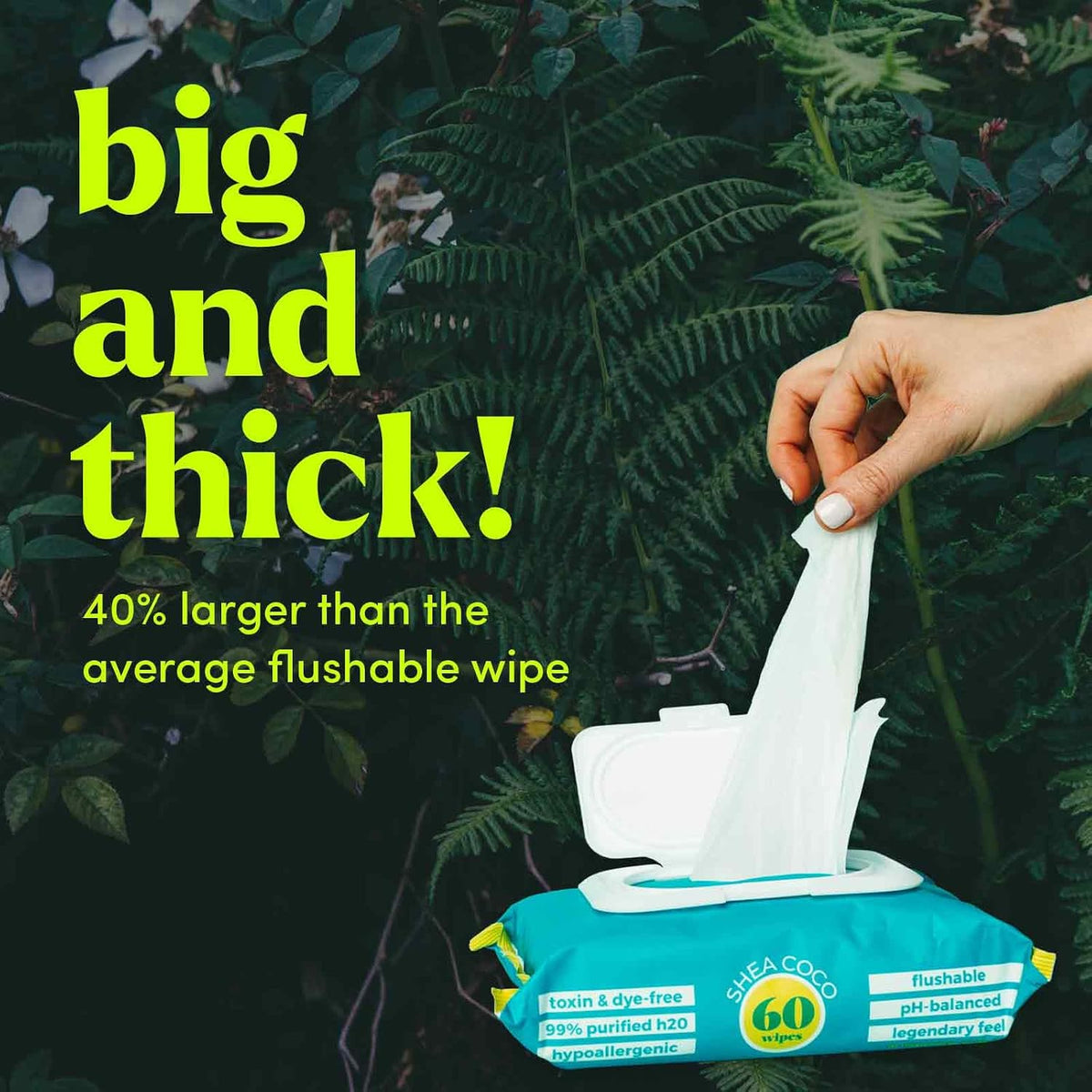 goodwipes Flushable Butt Wipes Made with Vitamin E & Aloe - Soft & Gentle Wet Wipe Dispenser for Home Use, Septic & Sewer Safe - Largest Adult Toilet Towelettes - Shea-Coco, 180 Count (3 Packs)