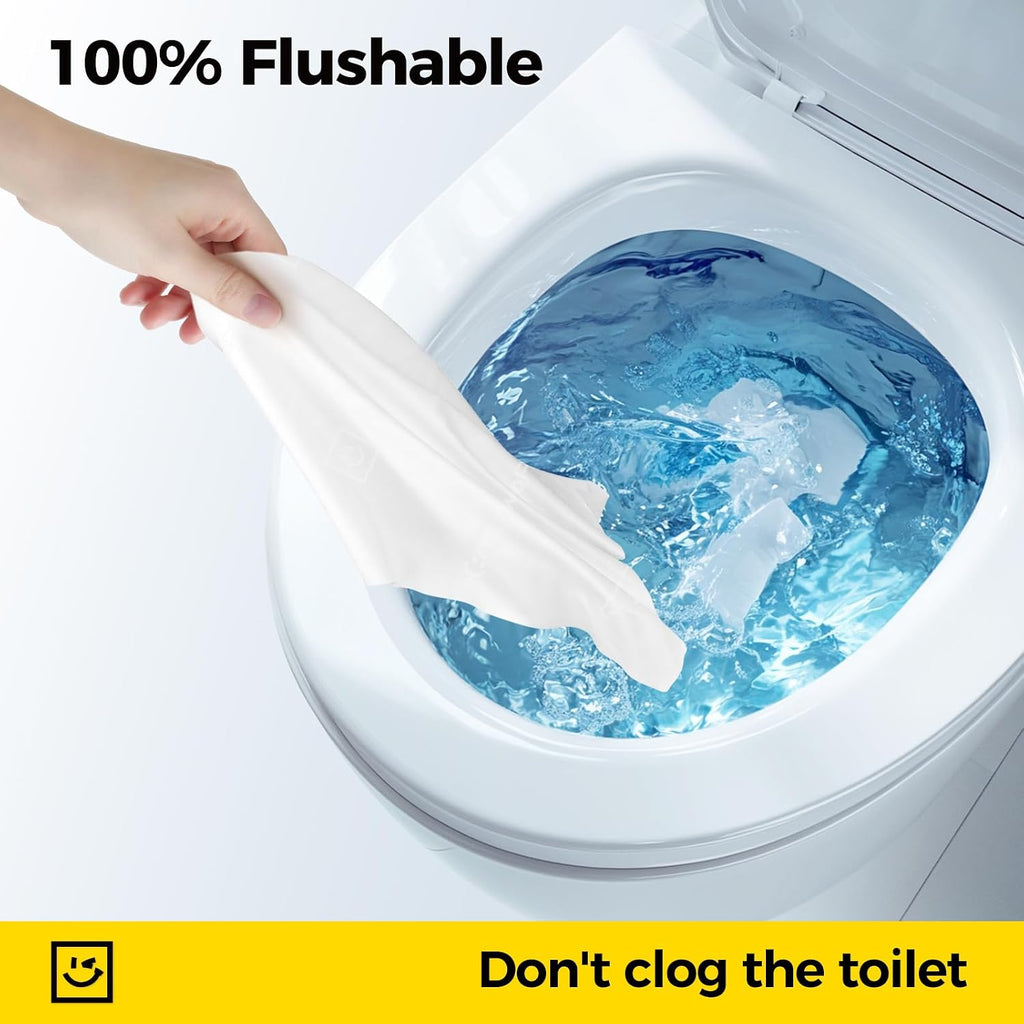 Flushable Wipes for Adults, 320 Count XL Unscented Toilet Wipes