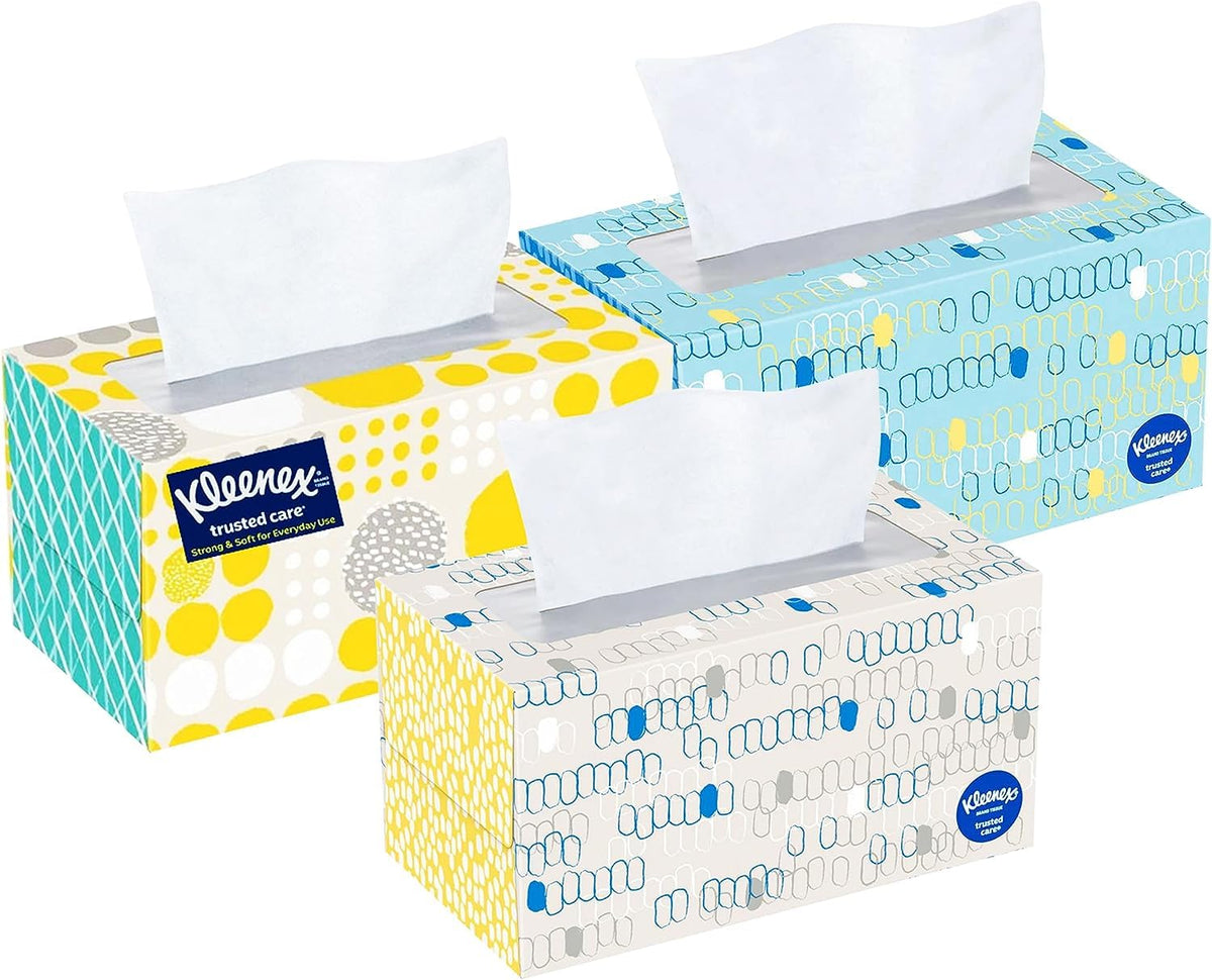 Kleenex Trusted Care Facial Tissues, 8 Flat Boxes, 200 Tissues per Box