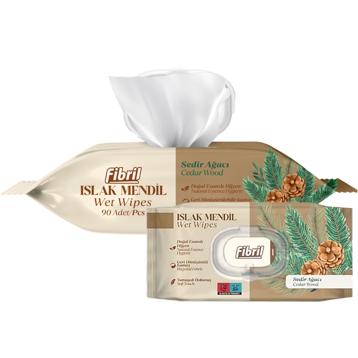 Fibril Multi-Purpose Wet Wipes – Gentle on Sensitive Skin, Paraben & Alcohol-Free, Resealable Flip-Top Lid | Daily Cleansing Wipes for Body, Hand & Face | Orange Blossom (1 Pack, 90 Count)
