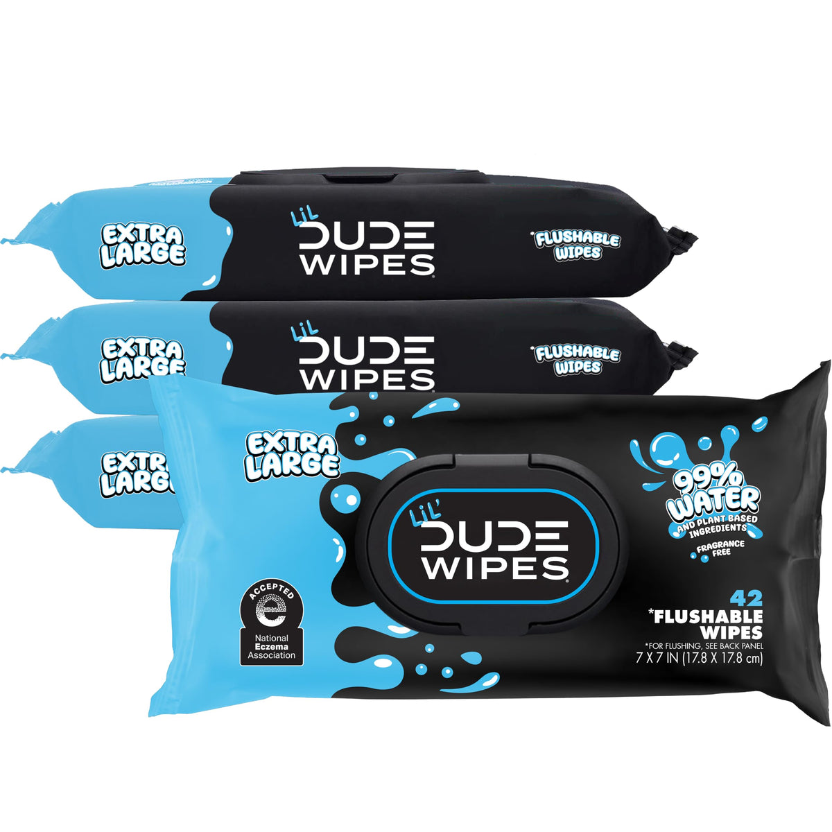 LiL' DUDE Wipes Flushable Potty Training Water Wipes, Bubble Bum, 168 Count