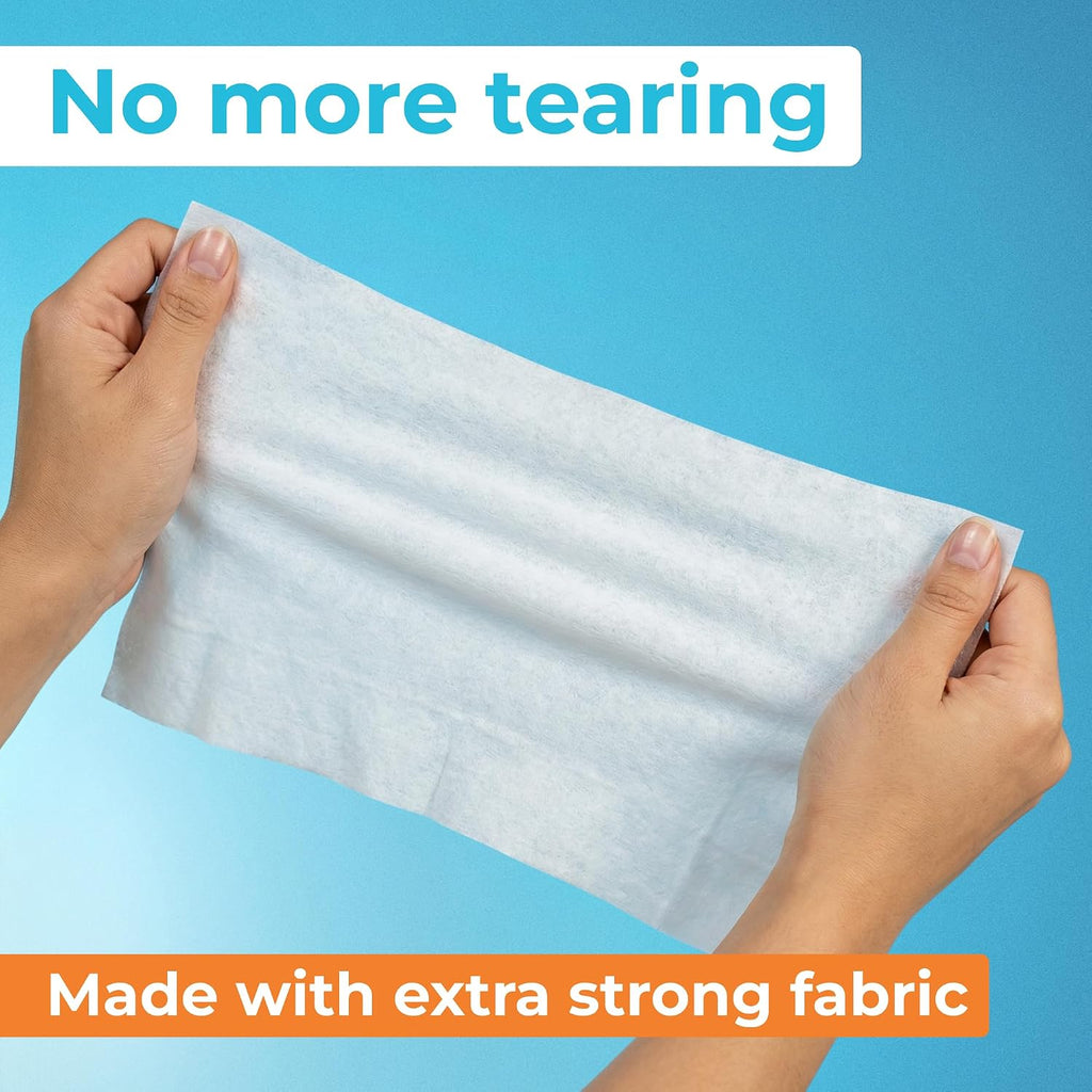 XL Flushable Wipes - Thick & Durable - 99.5% Water and Aloe - Safe for Sensitive Skin, Hypoallergenic & Unscented - Plant-Based Wet Butt Wipes for Adults, Kids & Baby Care - 3 Pack Total 240 Wipes