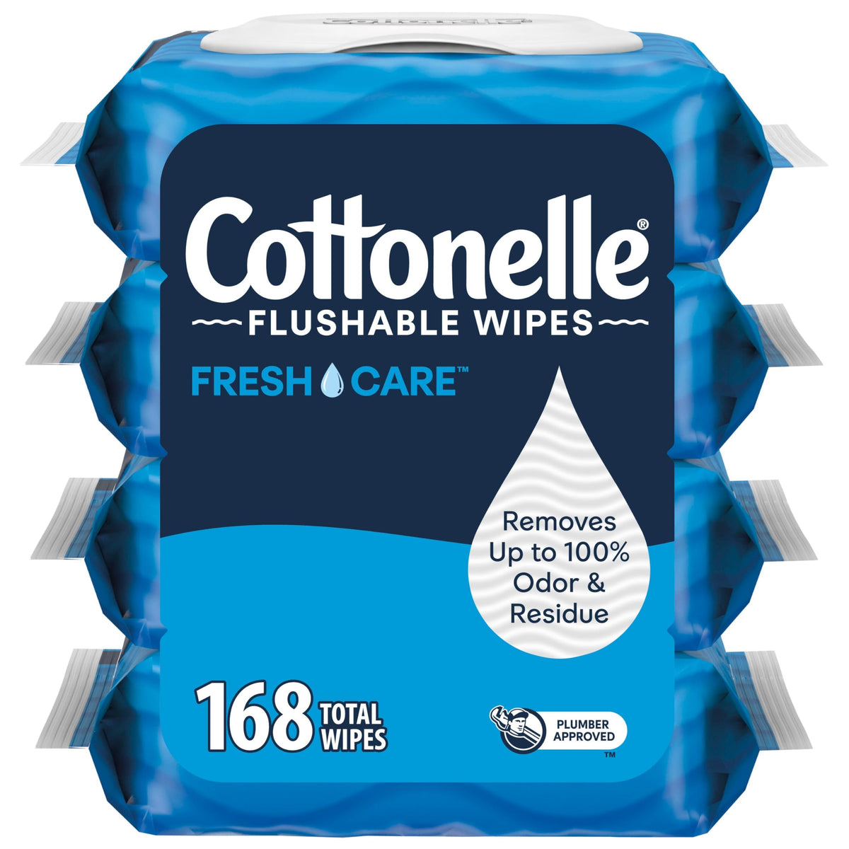 Cottonelle GentlePlus Flushable Wipes, 4 Packs, 42 Wipes per Pack