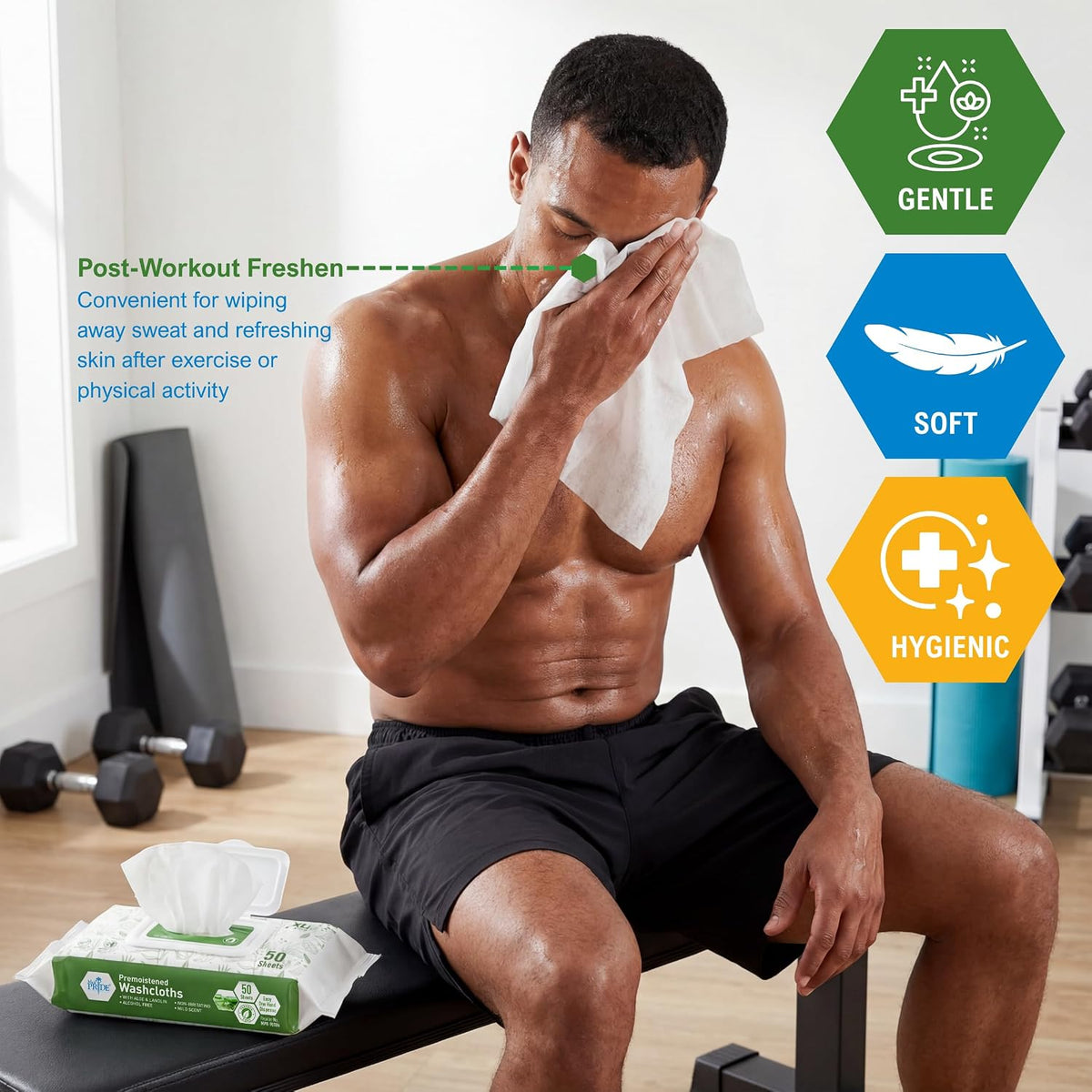 MED PRIDE Premoistened Washcloths 8x12 in with Aloe & Lanolin,600 Count