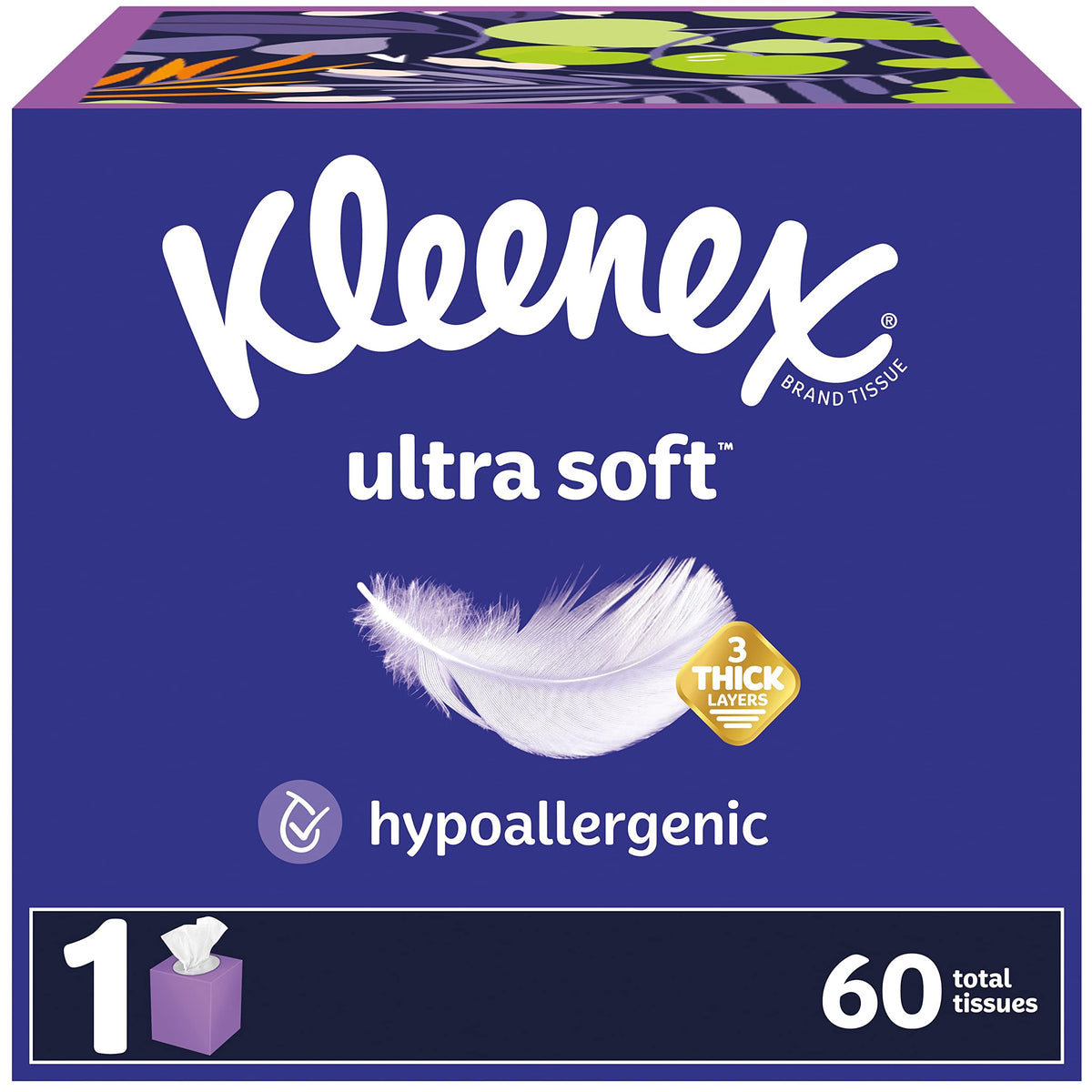 Kleenex Ultra Soft Facial Tissues, 4 Flat Boxes, 120 Tissues per Box