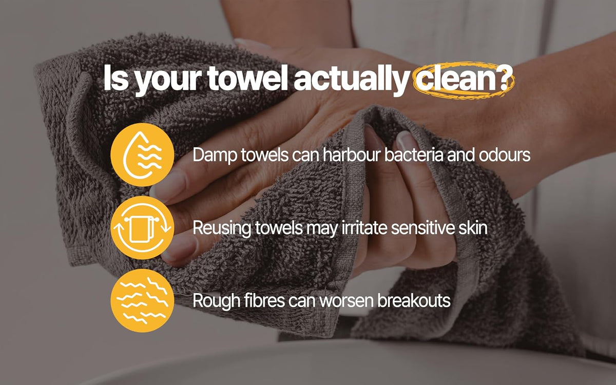 Disposable Facial Towels for Face Drying, Ultra Soft Single Use Face Towels for Sensitive Skin, Absorbent Facial Cleansing Towels for Home, Travel & Gym, Lightweight Dry Face Tissue, 50 Count, SOOSUNG